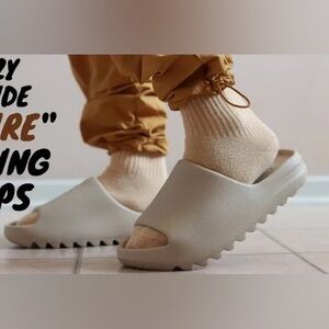 Authentic Yeezy Adidas Men's GW1934 Pure Slides Shoes Sandals 9 US w/ Box